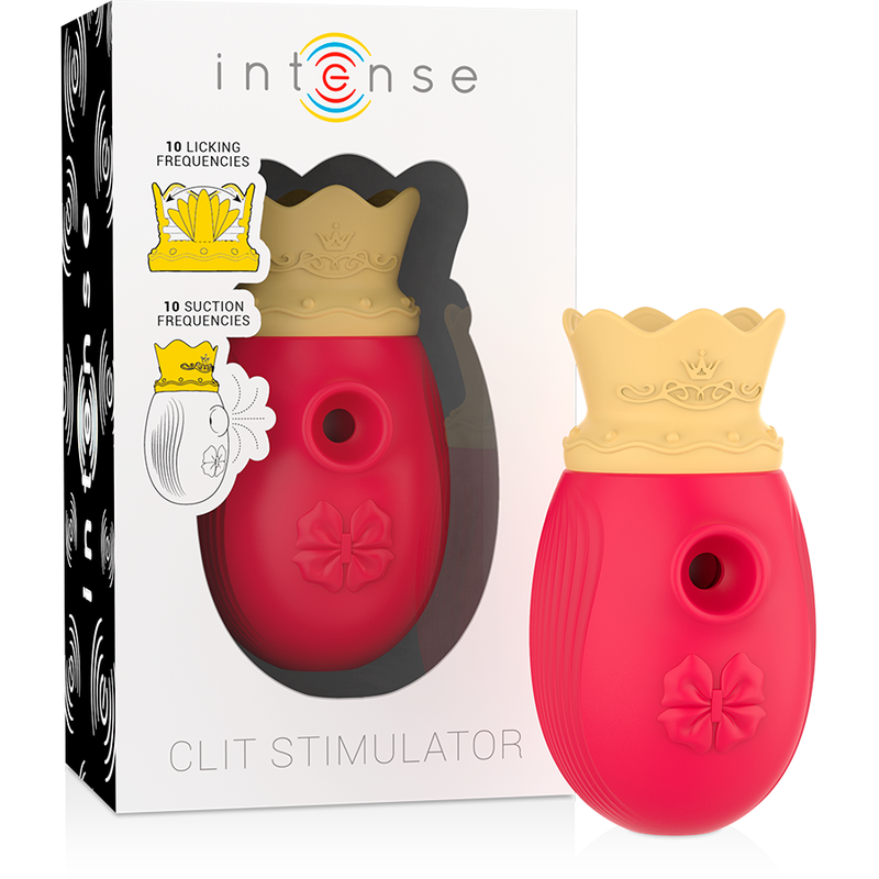 STIMOLATORE INTENSO DEL CLIT 10 FREQUENZE DI LECCATA E ASPIRAZIONE - RED  