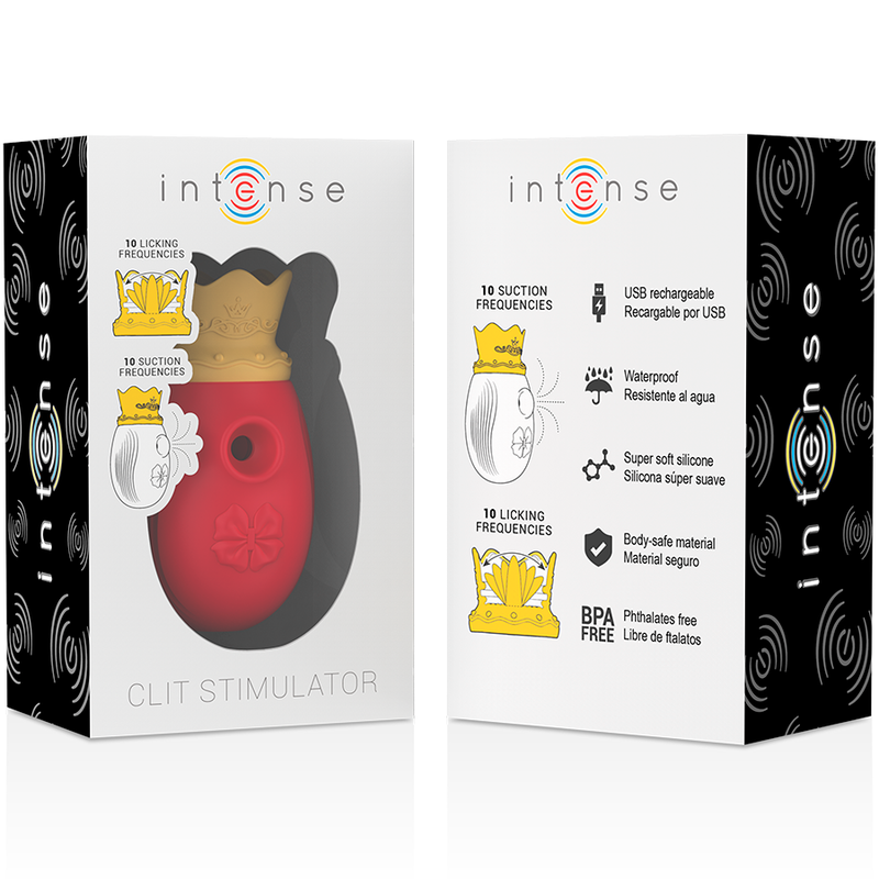 STIMOLATORE INTENSO DEL CLIT 10 FREQUENZE DI LECCATA E ASPIRAZIONE - RED  