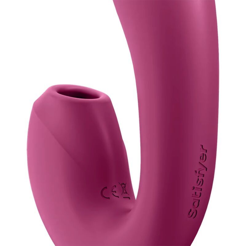 SATISFYER SUNRAY AIR PULSE STIMULATOR & VIBRATION APP - RED  