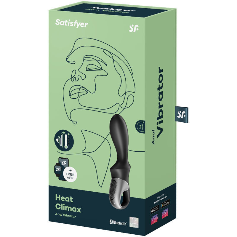 SATISFYER HEAT CLIMAX ANAL VIBRATOR APP - BLACK  