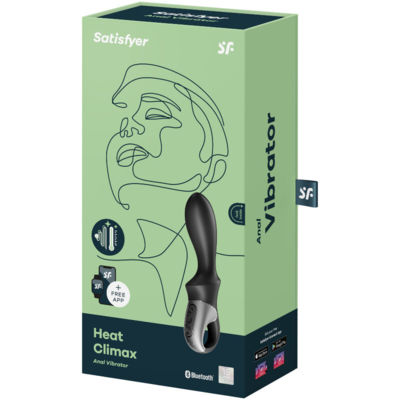 SATISFYER HEAT CLIMAX ANAL VIBRATOR APP - BLACK 