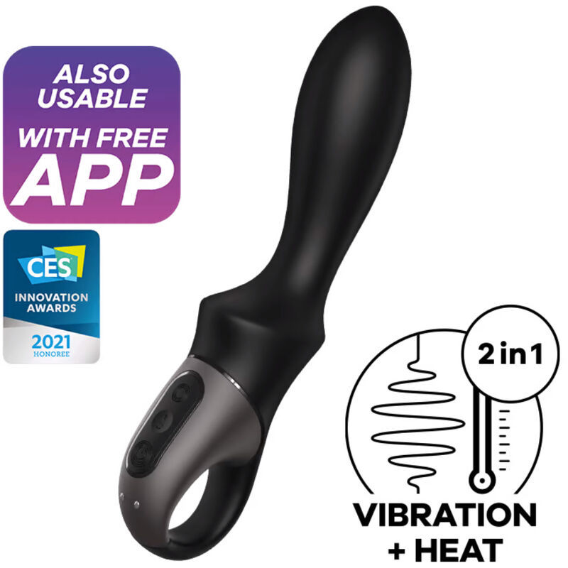 SATISFYER HEAT CLIMAX ANAL VIBRATOR APP - BLACK  