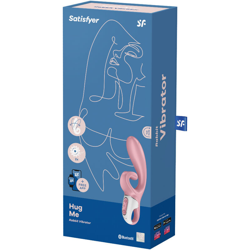 SATISFYER HUG ME RABBIT VIBRATOR APP - PINK  