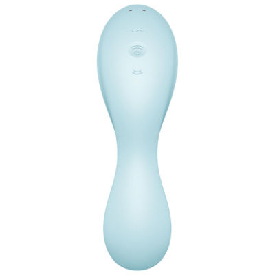 SATISFYER CURVY TRINITY 5 AIR PULSE STIMULATOR & VIBRATOR APP - BLUE 