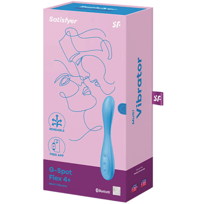 SATISFYER G-SPOT FLEX 4+ MULTI VIBRATOR APP - BLUE  