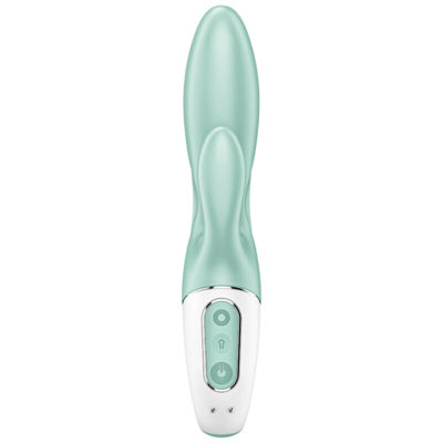 SATISFYER AIR PUMP BUNNY 5+ INFLATABLE RABBIT VIBRATOR APP - GREEN 