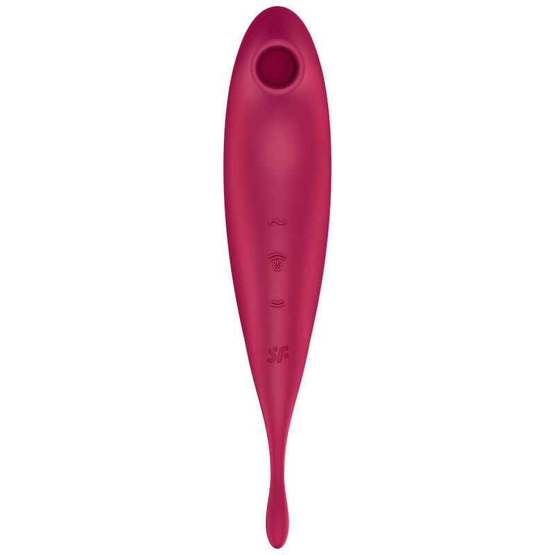 SATISFYER TWIRLING PRO+ AIR PULSE STIMULATOR & VIBRATOR APP - RED  