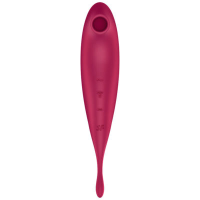 SATISFYER TWIRLING PRO+ AIR PULSE STIMULATOR & VIBRATOR APP - RED 