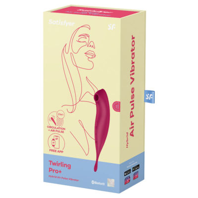 SATISFYER TWIRLING PRO+ AIR PULSE STIMULATOR & VIBRATOR APP - RED 