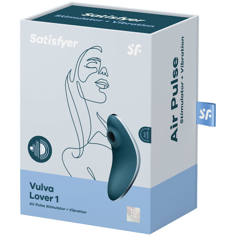 SATISFYER VULVA LOVER 1 STIMOLATORE DI IMPULSI D''ARIA E VIBRATORE - BLU  