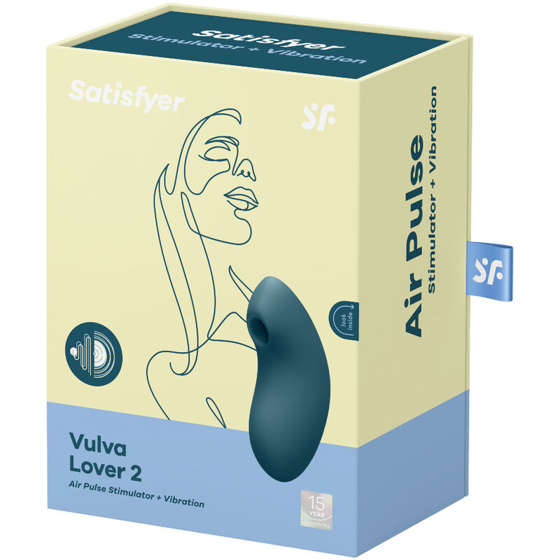 SATISFYER VULVA LOVER 2 STIMOLATORE DI IMPULSI D''ARIA E VIBRATORE - BLU  