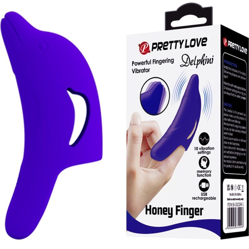 PRETTY LOVE - DELPHINI POTENTE STIMOLATORE DI DITA BLU SCURO  