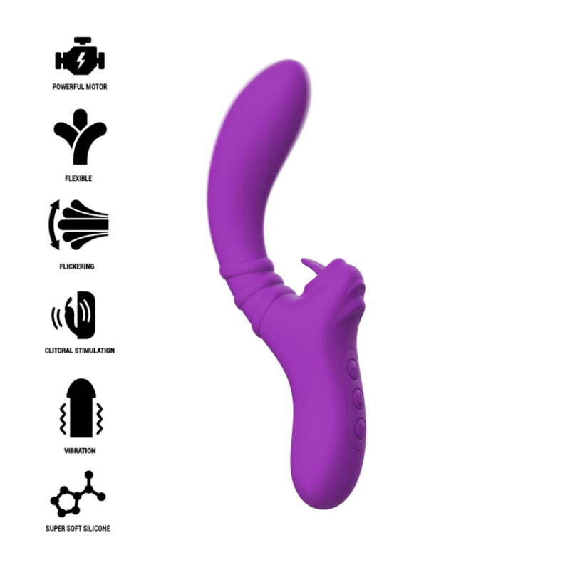 INTENSE - HARRY VIBRATOR FLEXIBLE WITH PURPLE TONGUE