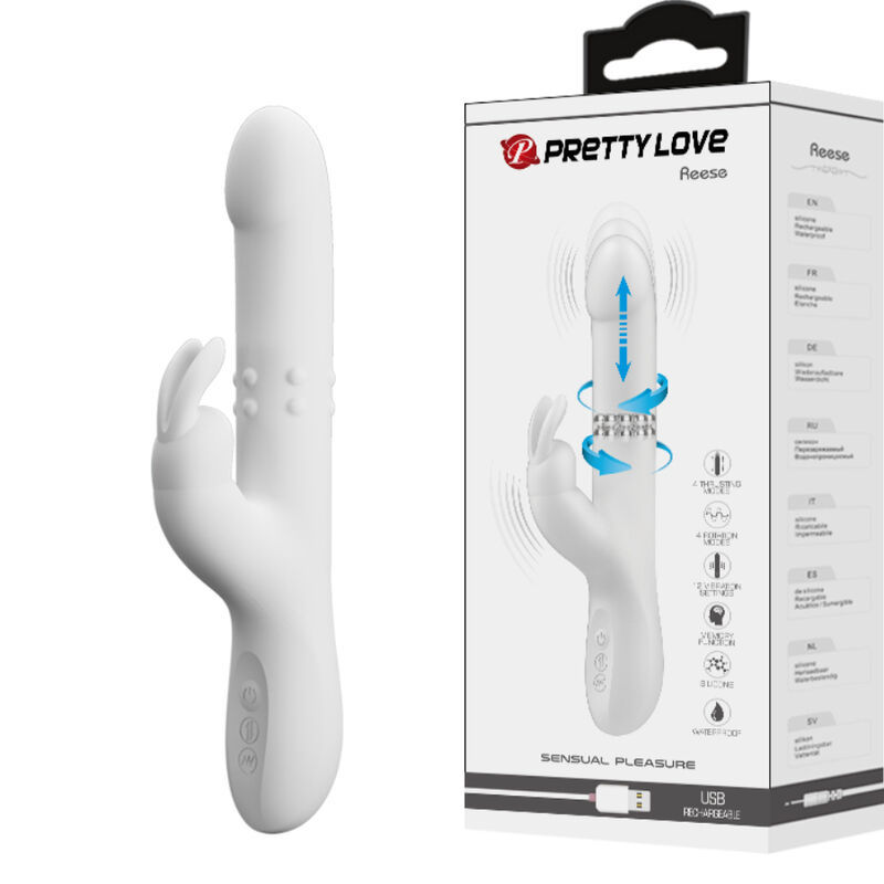 PRETTY LOVE - VIBRATORE ROTANTE REESE ARGENTO