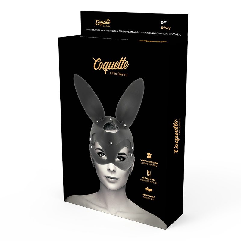 MASCHERA COQUETTE CHIC DESIRE VEGAN IN PELLE CON ORECCHIE DA CONIGLIO  