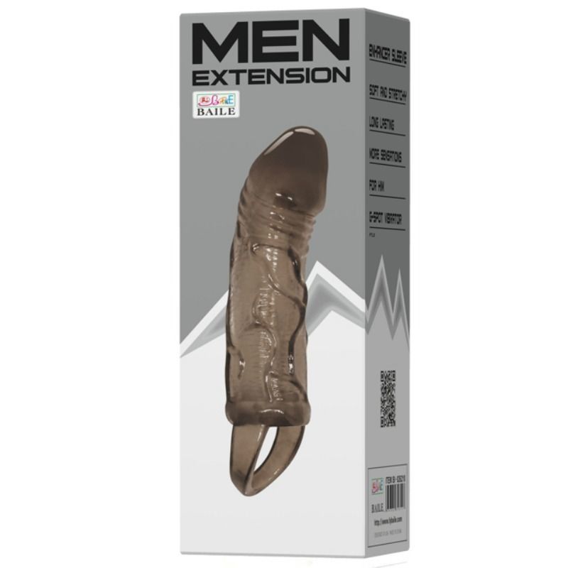 BAILE FUNDA EXTENSORA PENE CON STRAP PARA TESTICULOS NEGRO 13.5 CM