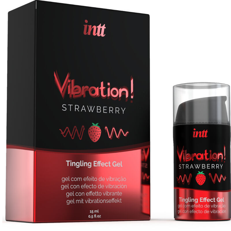 INTT - POTENTE STIMOLANTE INTIMO LIQUIDO GEL VIBRANTE FRAGOLA 15ML  