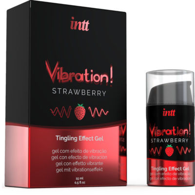 INTT - POTENTE STIMOLANTE INTIMO LIQUIDO GEL VIBRANTE FRAGOLA 15ML 