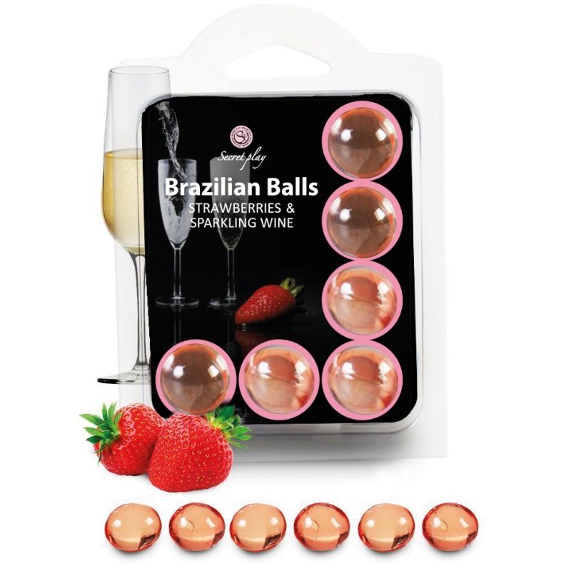 SECRETPLAY SET 6 PALLINE BRASILIANI FRAGOLE CON CAVA