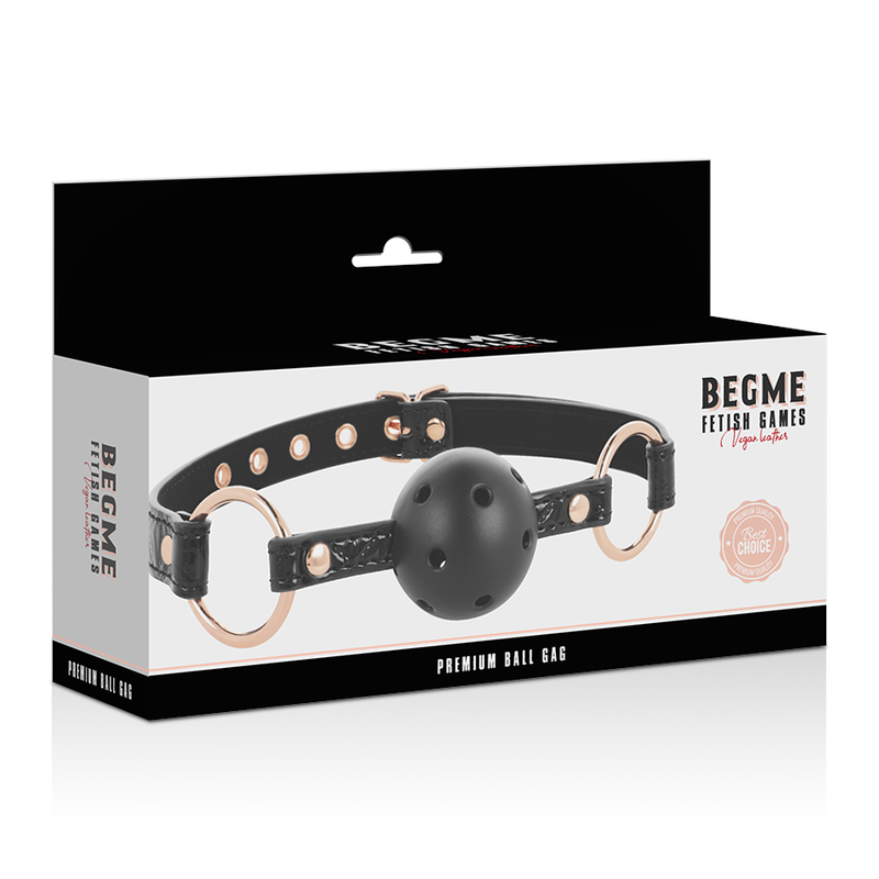 BEGME BLACK EDITION BALL GAG VEGAN IN PELLE  