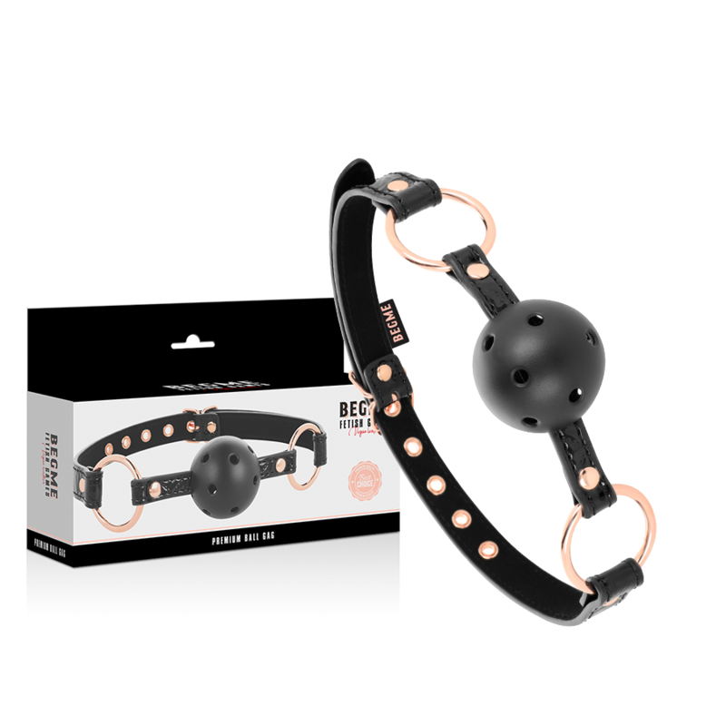 BEGME BLACK EDITION BALL GAG VEGAN IN PELLE  