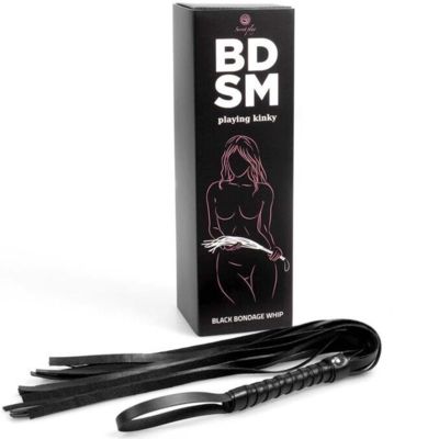 SECRETPLAY BLACK BONDAGE WHIP - COLLEZIONE BDSM 