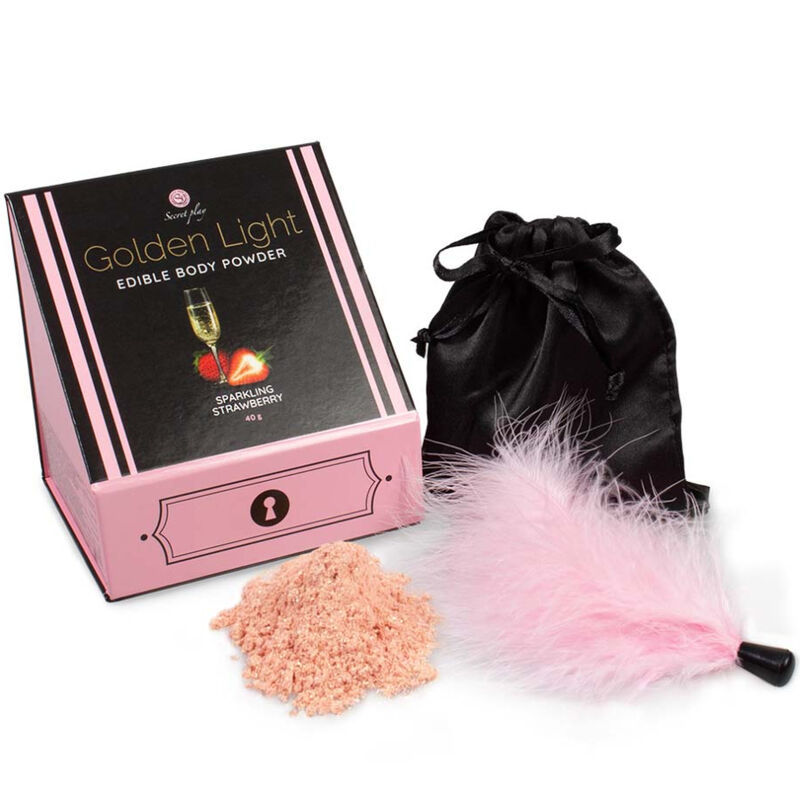 SECRETPLAY GOLDEN LIGHT KIT POLVERE COMMESTIBILE FRAGOLA FRAGOLA E PIUMA