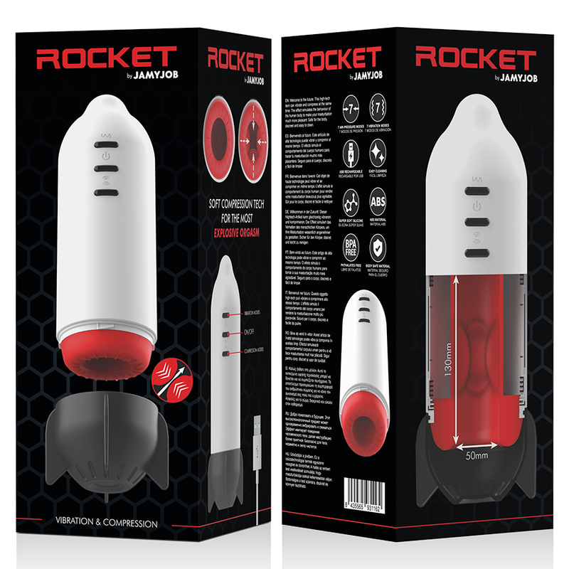 JAMYJOB ROCKET MASTURBATOR SOFT COMPRESSIONE TECNICA E VIBRAZIONE  