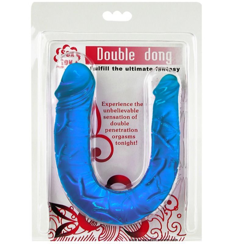 BAILE DOUBLE DONG DILDO DOBLE AZUL  