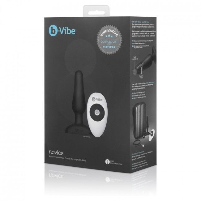 B-VIBE NOVICE CONTROL REMOTO ANAL PLUG NEGRO  