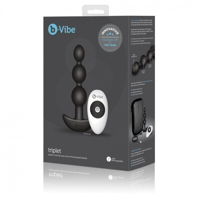 B-VIBE -TRIPLET ANAL CONTROL REMOTO BEADS NEGRO  