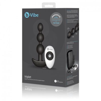 B-VIBE -TRIPLET ANAL CONTROL REMOTO BEADS NEGRO 