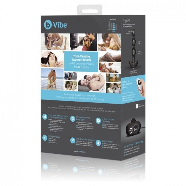 B-VIBE -TRIPLET ANAL CONTROL REMOTO BEADS NEGRO  