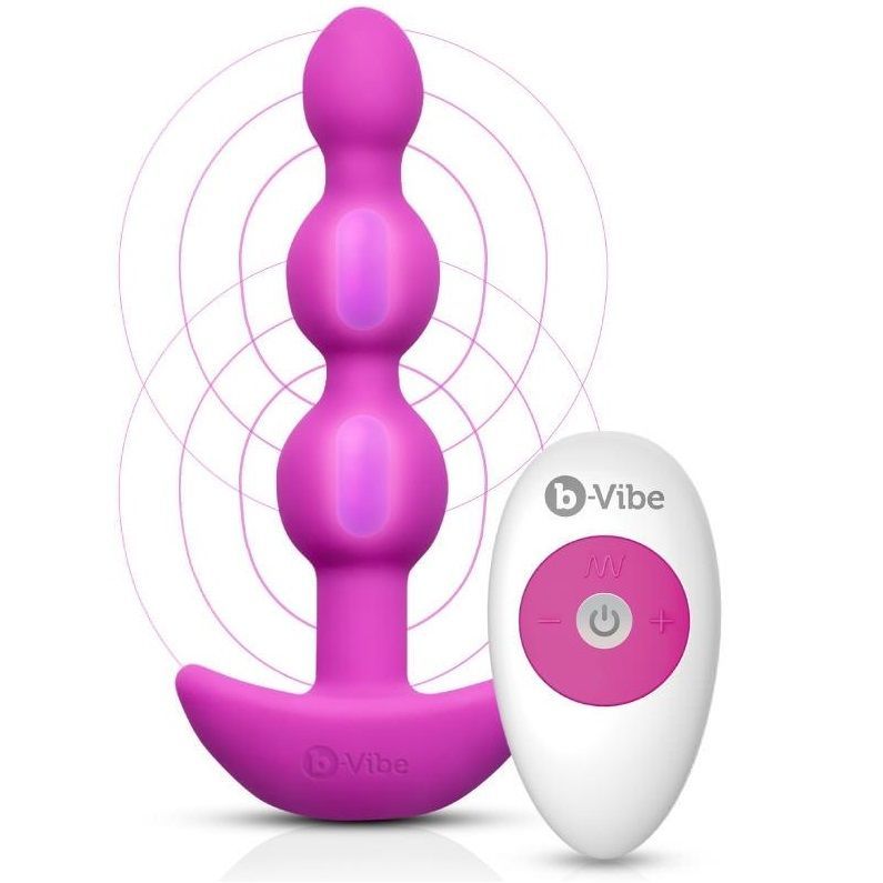 B-VIBE -TRIPLET ANAL CONTROL REMOTO BEADS ROSA  