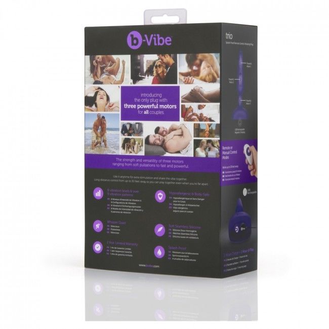 B-VIBE TRIO CONTROL REMOTO PLUG ANAL LILA  