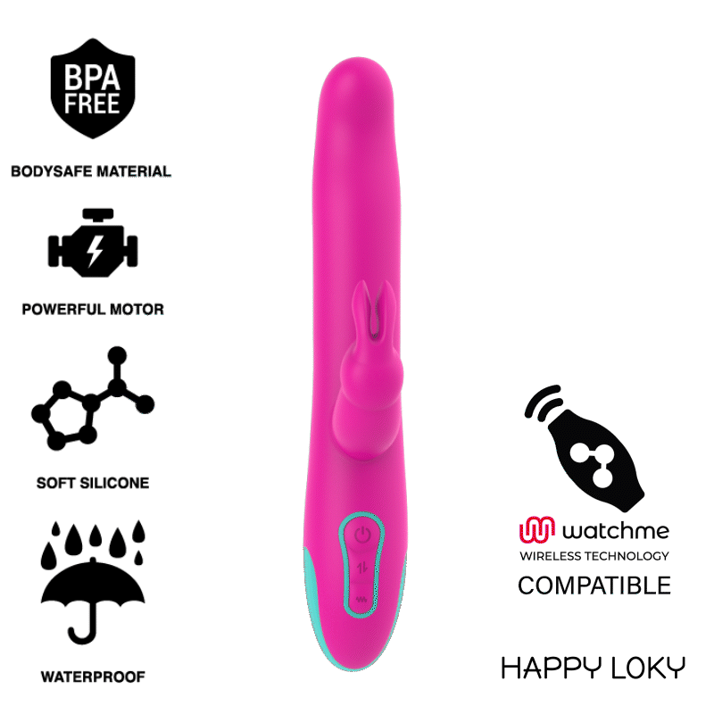 HAPPY LOKY PLUTO CONIGLIO VIBRATORE E ROTATORE WATCHME COMPATIBILE CON LA TECNOLOGIA WIRELESS  