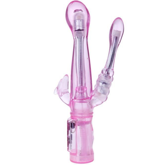 VIBRADOR FLEXIBLE CON ESTIMULADOR ANAL  