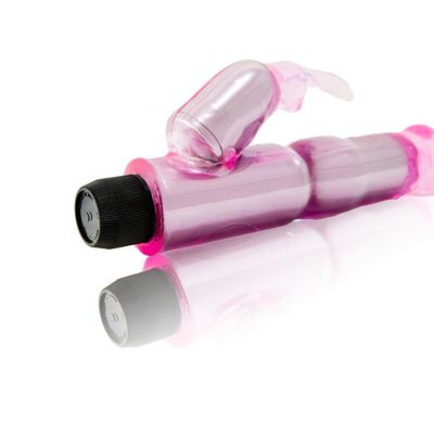 VIBRADOR C/ESTIMULADOR ROSA REGULABLE 