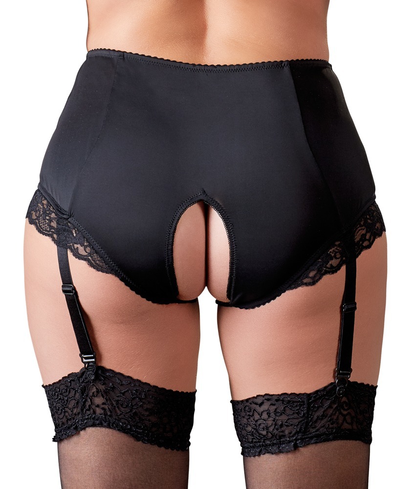 Crotchless Briefs with Suspender Straps  