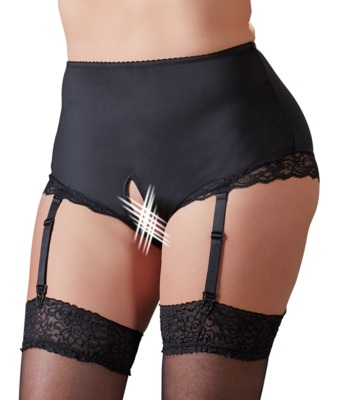 Crotchless Briefs with Suspender Straps 