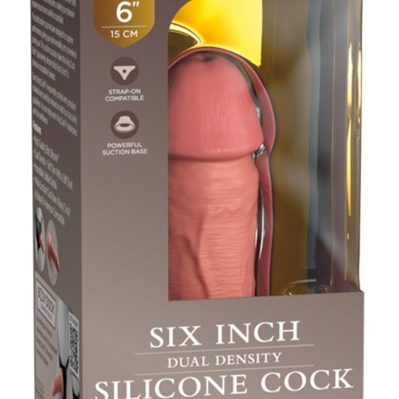 6" Dual Density Silicone Cock