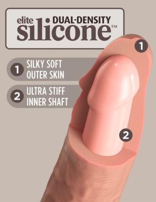 6  Vibrating + Dual Density Silicone Cock 