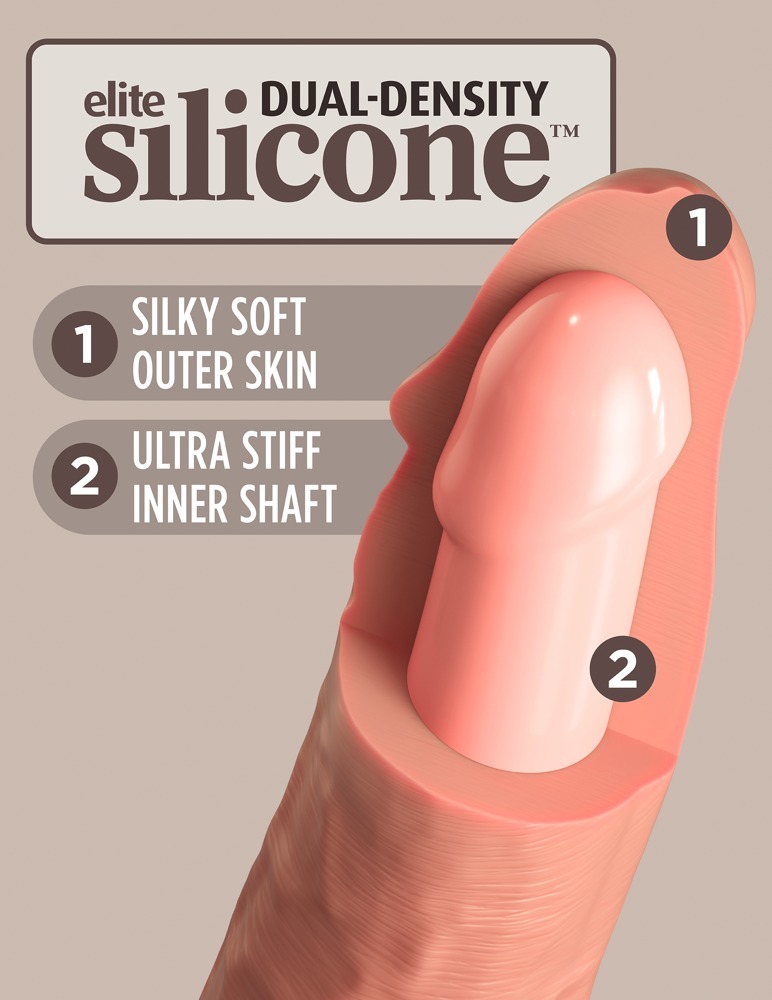 7  Vibrating + Dual Density Silicone Cock with Remote  