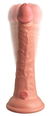 7  Vibrating + Dual Density Silicone Cock with Remote 