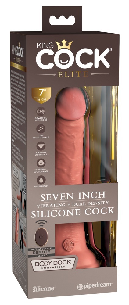 7  Vibrating + Dual Density Silicone Cock with Remote  