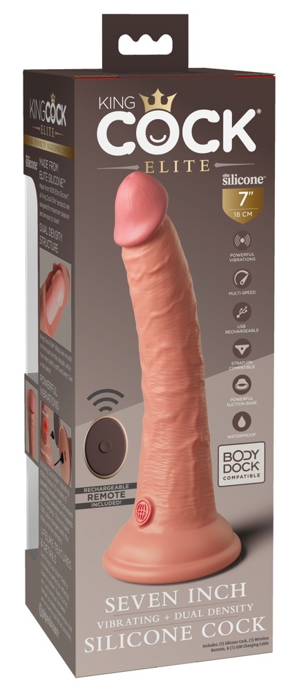 7  Vibrating + Dual Density Silicone Cock with Remote  