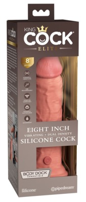 8  Vibrating + Dual Density Silicone Cock 