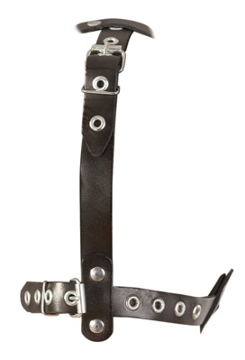 Leather Head Harness with Dildo 