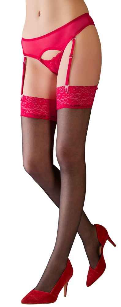 Stockings with Red Lace  