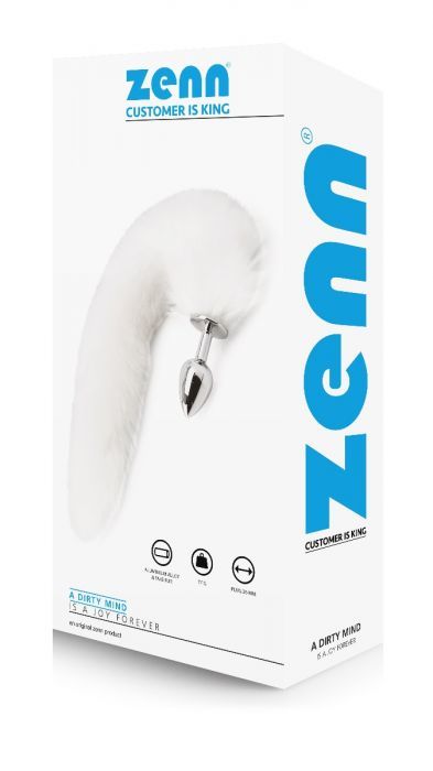 Zenn Deluxe plug a coda di volpe bianca  